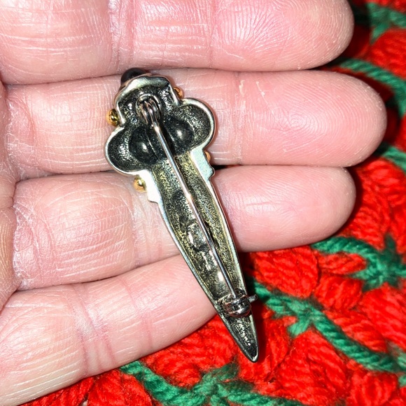 Gold and Silver Women's TORCH Brooch VINTAGE 2” - Picture 3 of 4